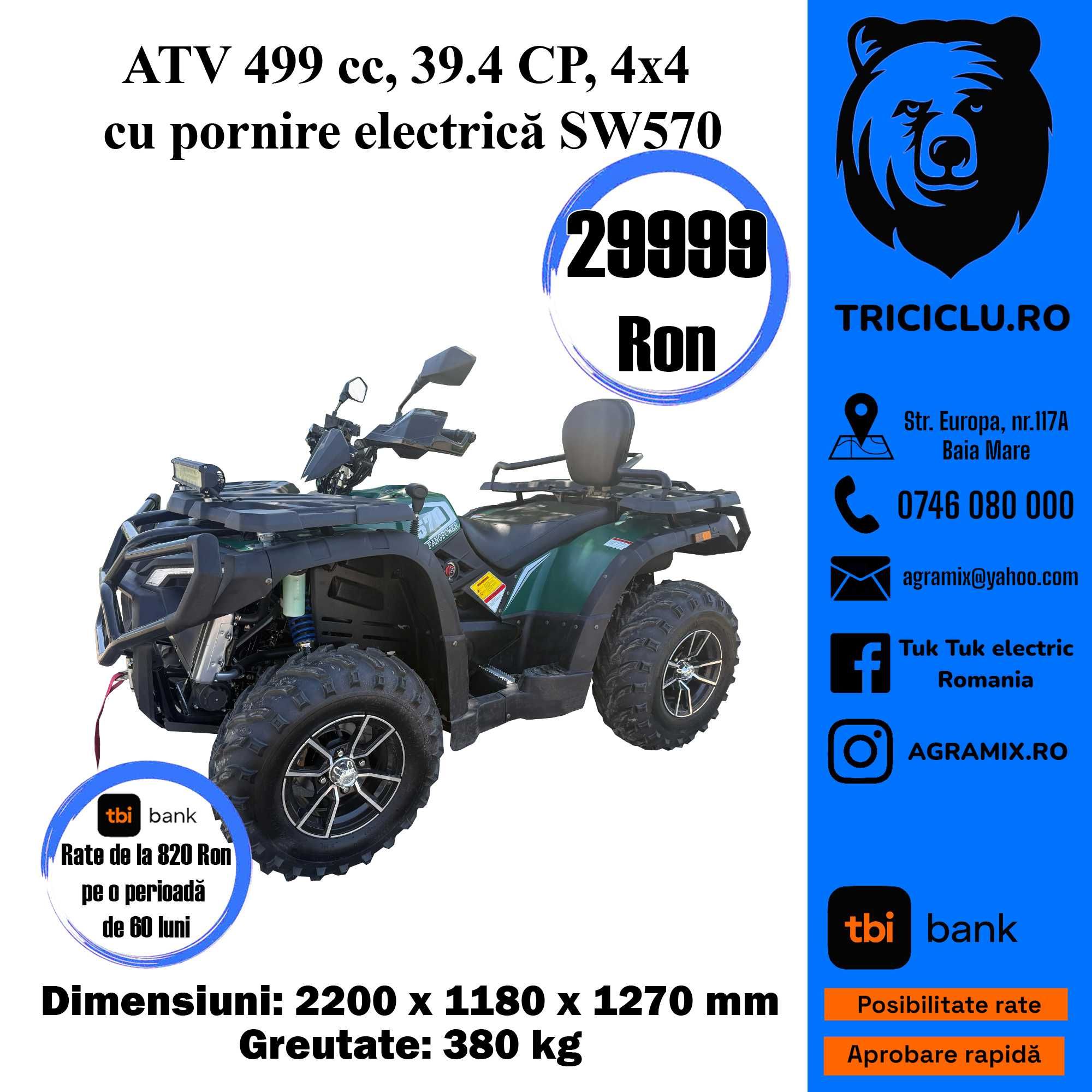 ATV 39.4CP 4×4 cu pornire electrica SW570 500 cc