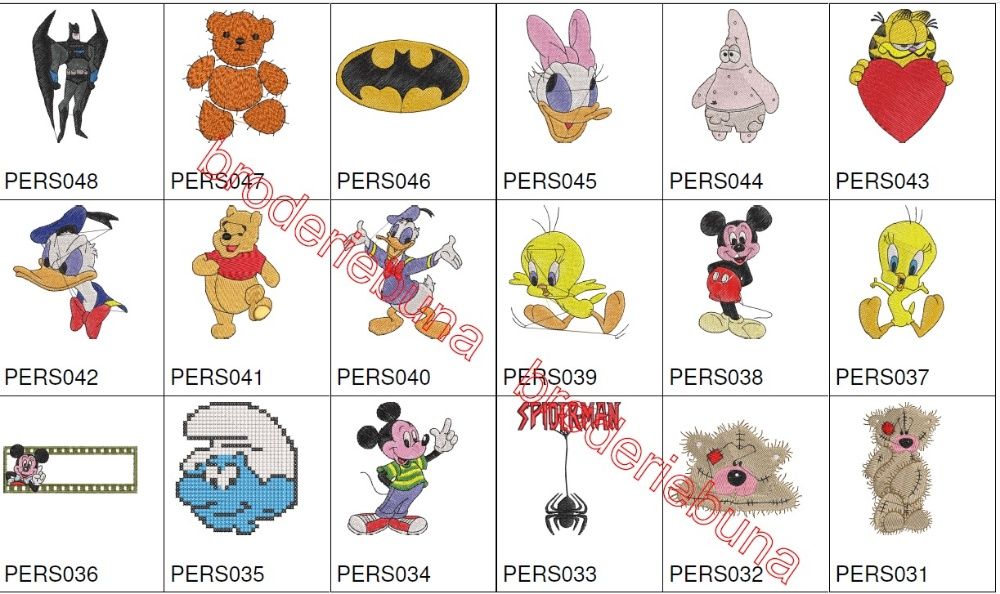 programe de broderie pentru COPII vol.1/ personaje celebre
