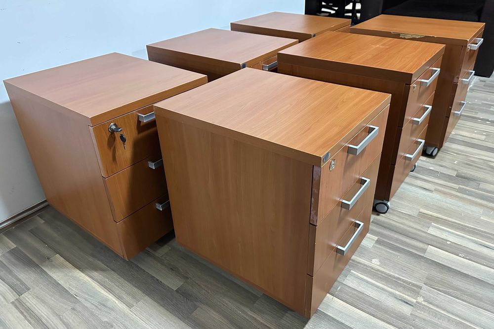 Rollbox cu 3 sertare; Mic Dulap pe rotile pentru birou; PAL