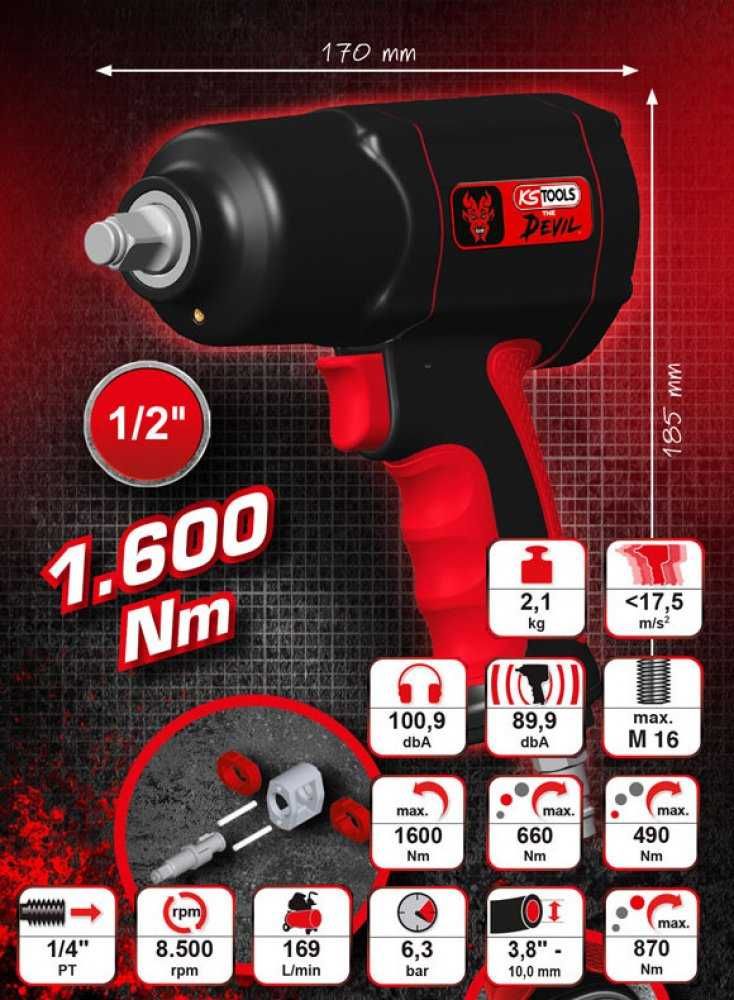 Pistol vulcanizare.Pistol impact KSTools.Pistol pneumatic 1600NM