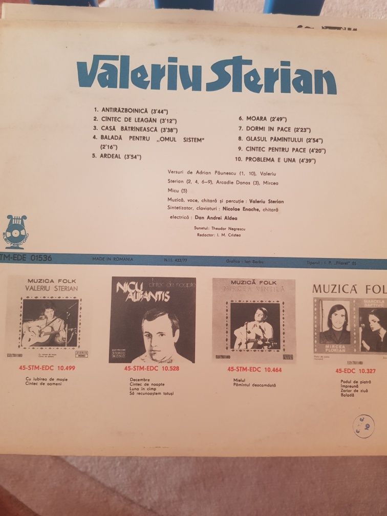 Valeriu Sterian Antirazboinica vinyl