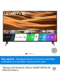 Televizor LED Smart LG, 108 cm, 43UM7100PLB, 4K Ultra HD,Pret fix!!!