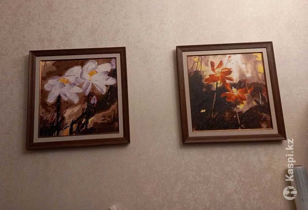 Картины Цветы Подснежники и анемоны в деревянных рамах