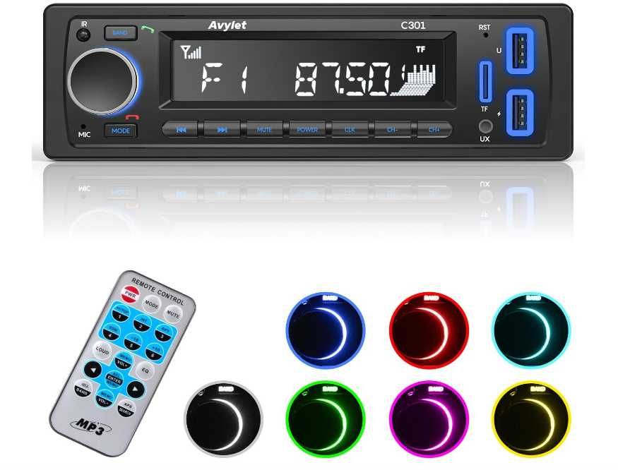 Avylet 7 Culori LED Stereo Auto Apeluri Mâini Libere