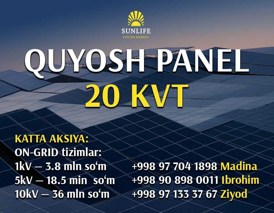 Солнечные панели | Quyosh panel 540w, 550w, 560w