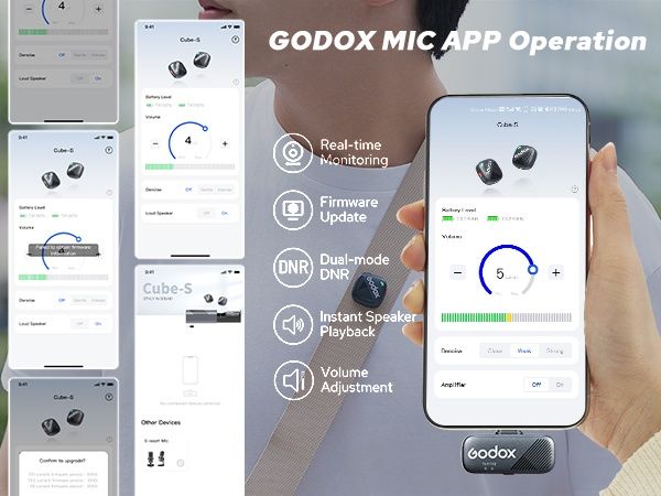 Godox Cube-SC Kit2 2.4GHz безжична микрофонна система, черен