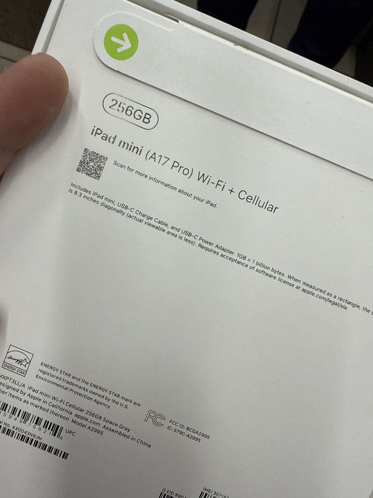 iPad Mini 7 (A17 Pro) 256gb Wifi+Cellular