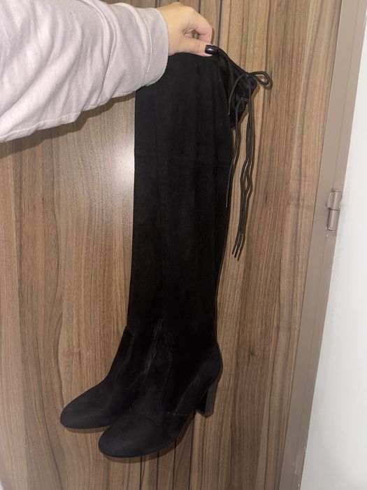 Cizme lungi negre cu toc Jenny Fairy-38