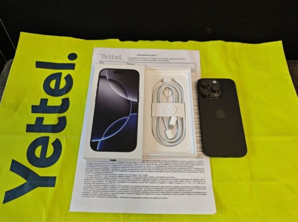 КАТО НОВ 128GB iPhone 16 Pro Yettel Гаранция 3г. - 2028 Black / Чер