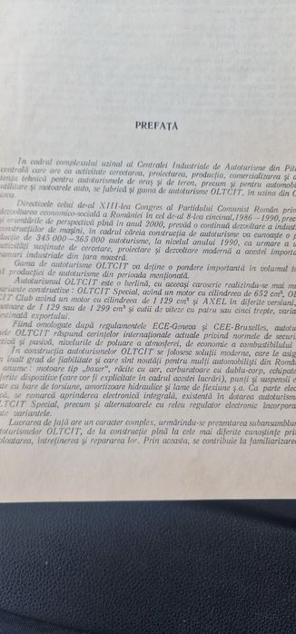 Manual intretinere Oltcit