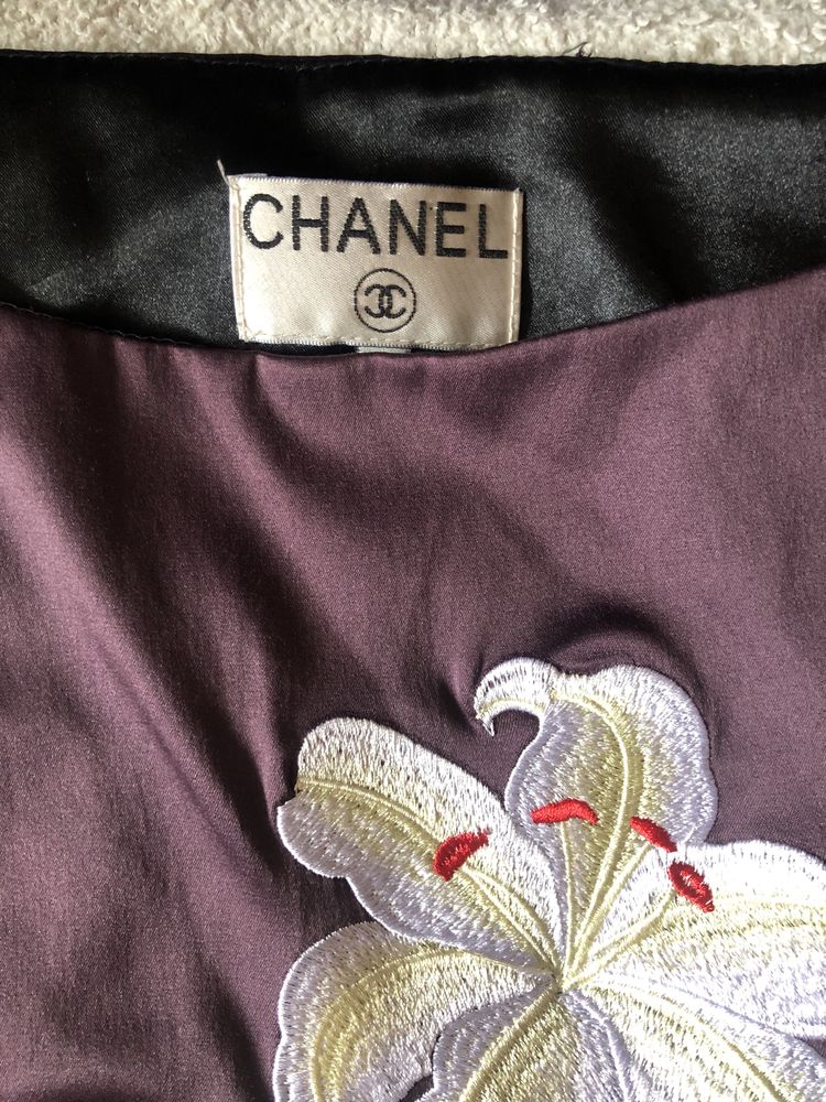 Rochie de cocktail cu imprimeu floral Chanel