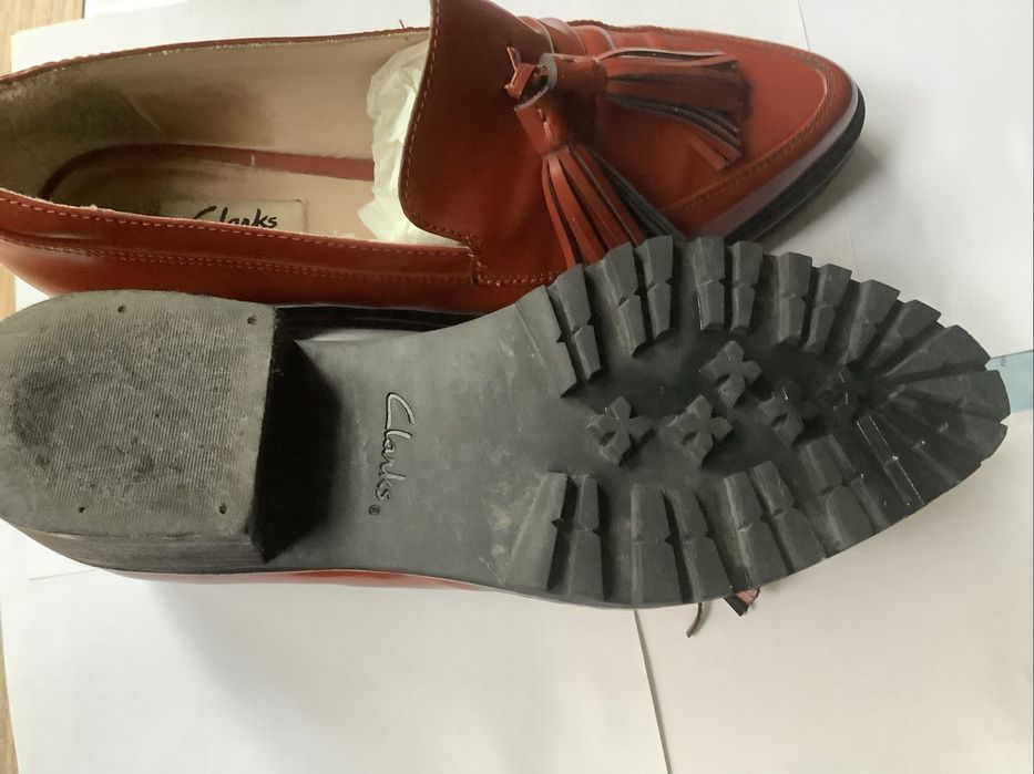 Обувки Кларк,размер 39 ,естествена кожа,винени