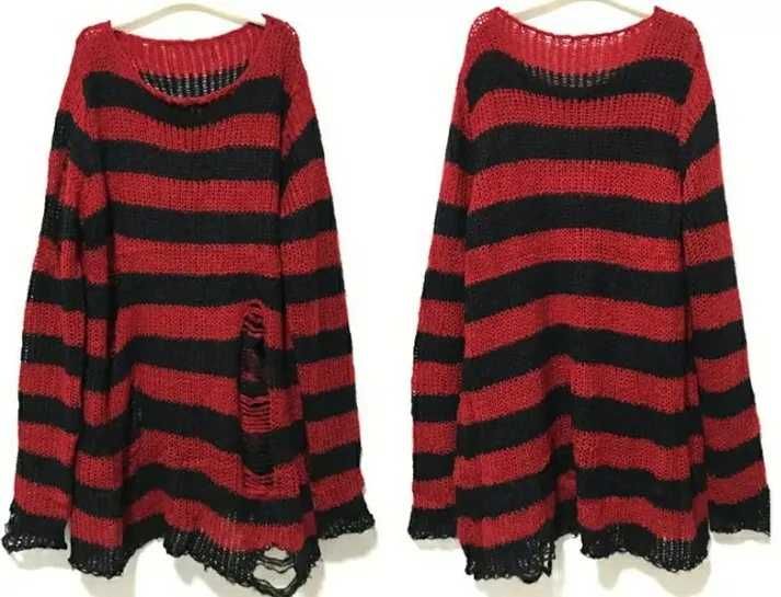 Punk sweater черен/червен
