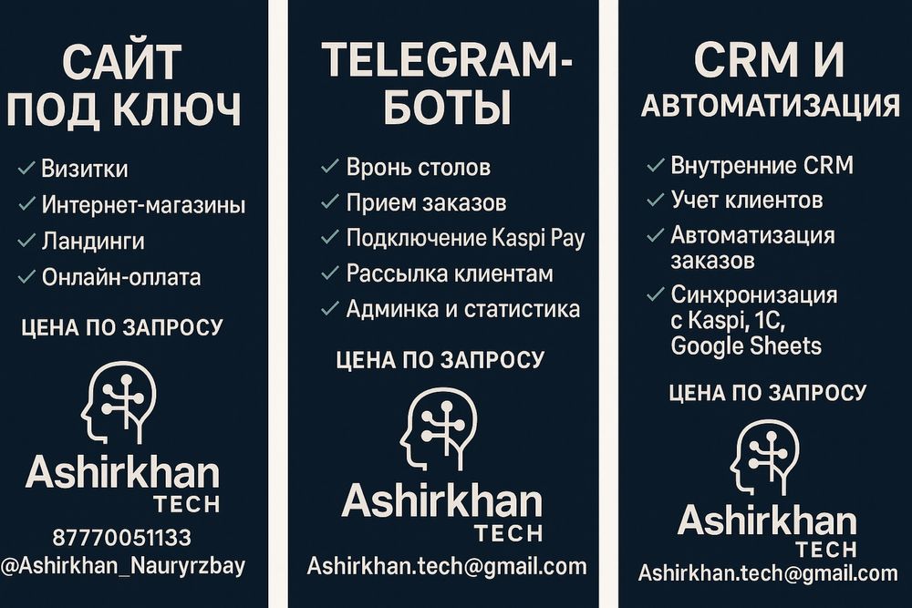 CRM и Автоматизация / Разработка ПО / Сайты / Telegram bot