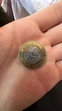 Казахстанская монета 100тг крылатый барс 2022 года