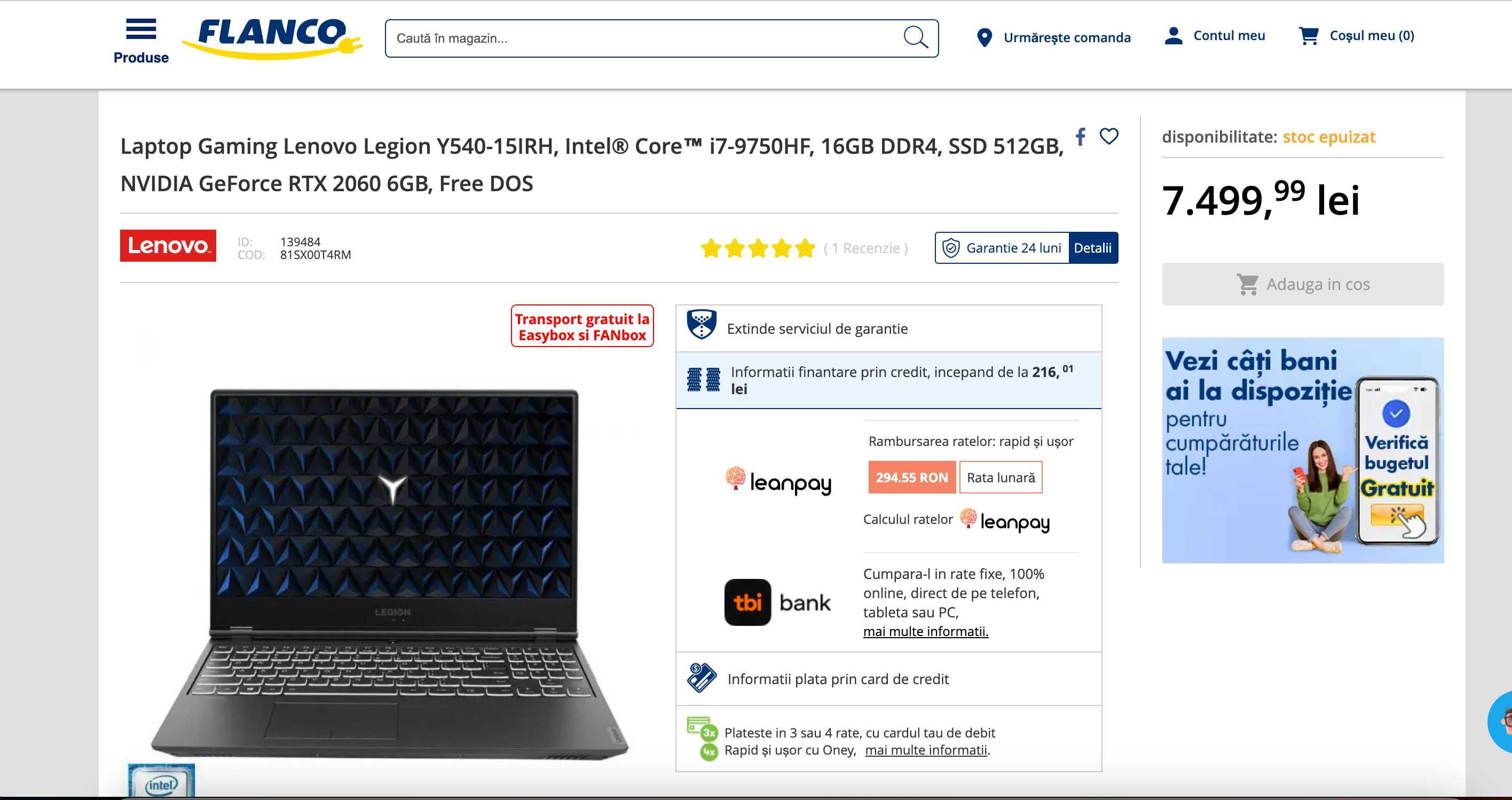 Lenovo Legion I7 RTX