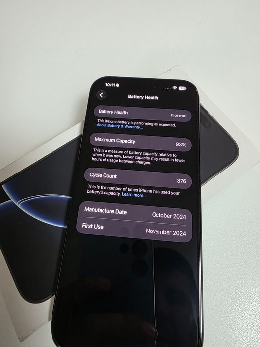 Като нов iPhone 16 Pro Max черен 256GB