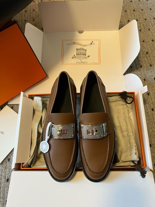 Hermes loafers обувки кафяви чисто нови
