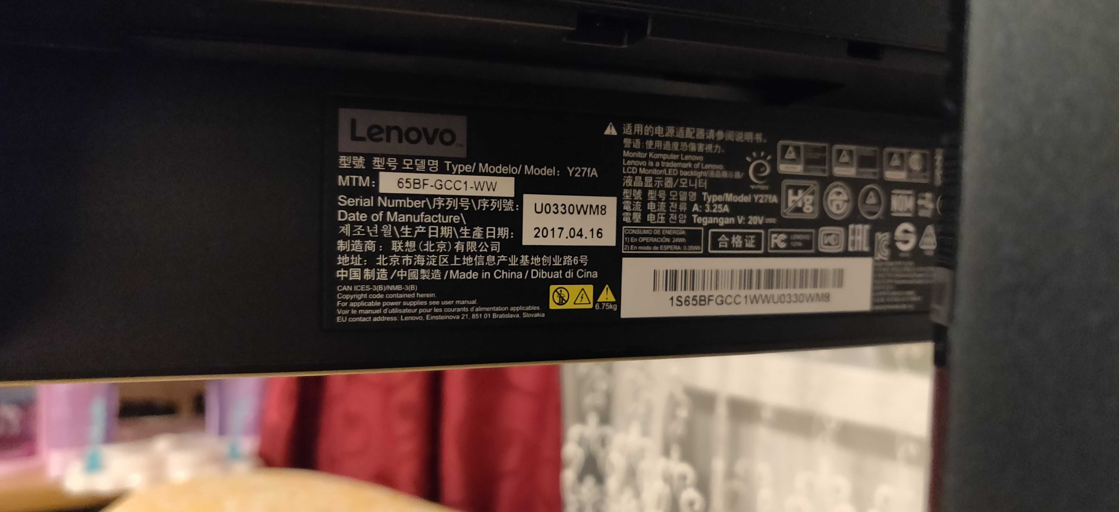 Monitor Lenovo Y27fA (Defect)