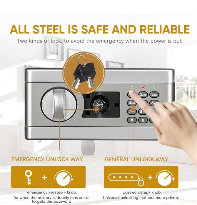 Seif pentru valori, bani, aur , etc 54L antifoc