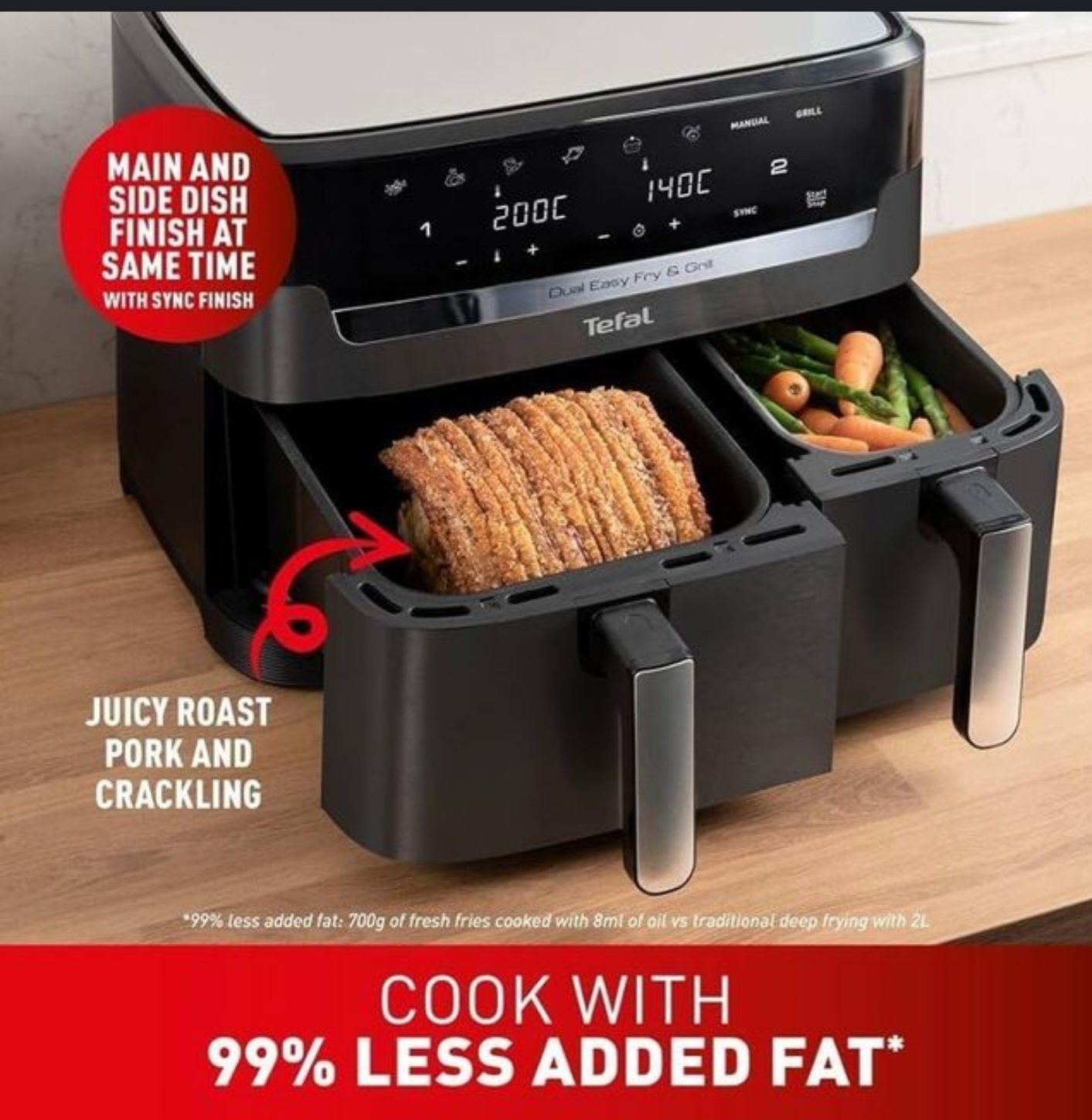 Tefal Dual Easy Fry  5.2+3.1=8.3l