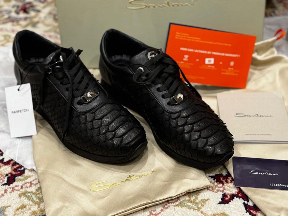 Кроссовки Santoni кожа питона оригинал