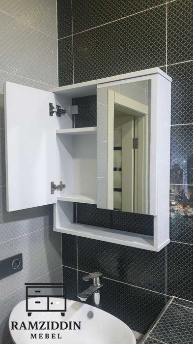 Oyna bilan hammom uchun shkaf | Навесной шкафчик для ванной с зеркалом