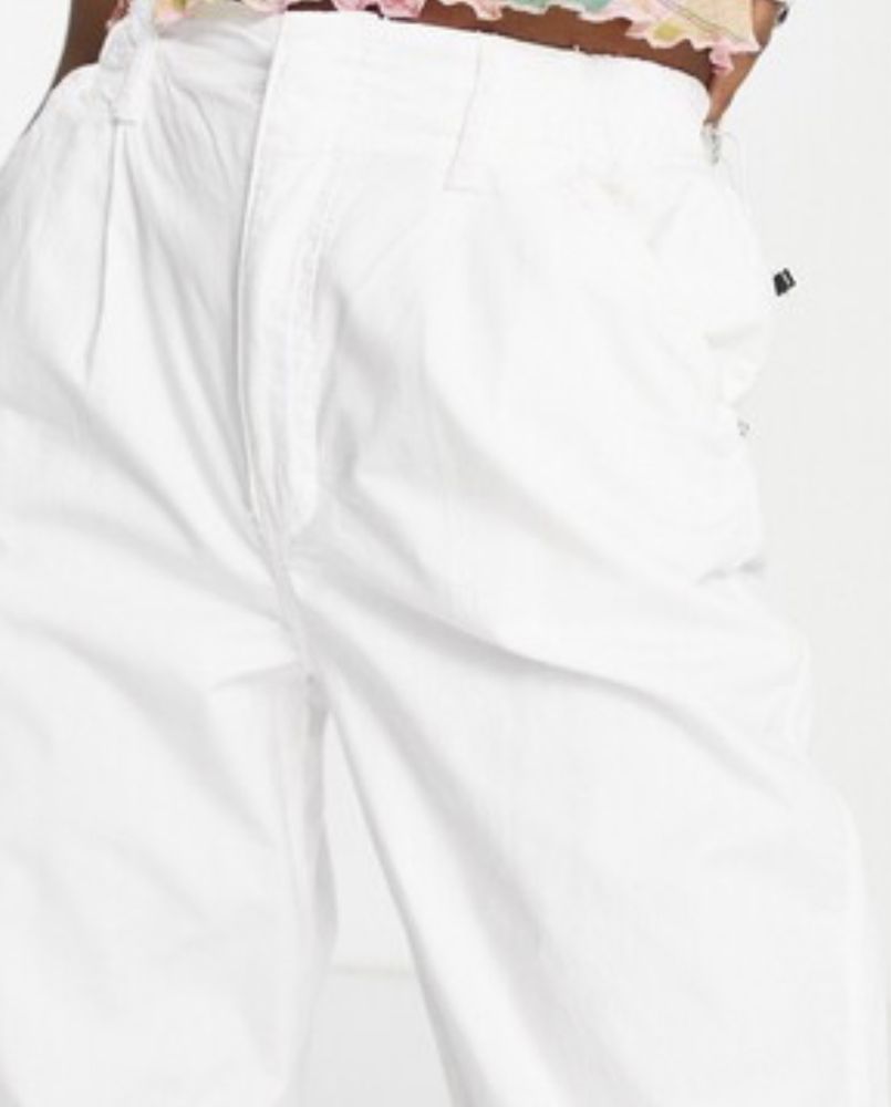 white parachute pants BERSHKA