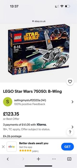 Lego Star Wars 75050 B Wing foarte rar