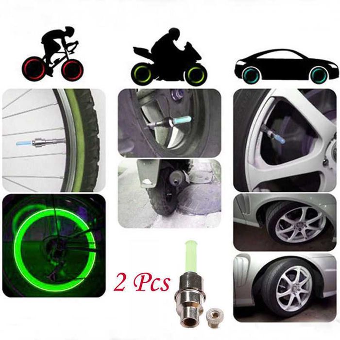 Светещи-LED капачки за Винтили на Коли,мотори и Велосипеди във 4 цвята