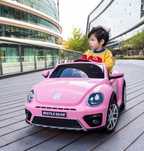 Masinuta electrica VW Beetle DUNE 35W 6V cu BT, RC culoare Roz