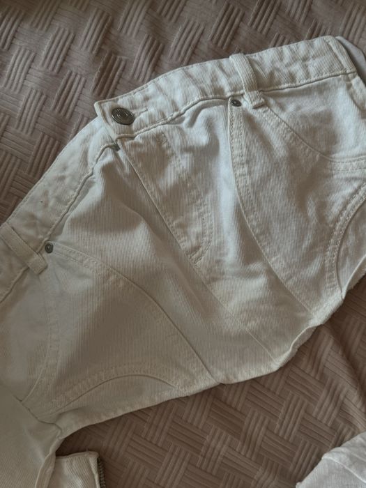 Бял дънков топ Pull & Bear