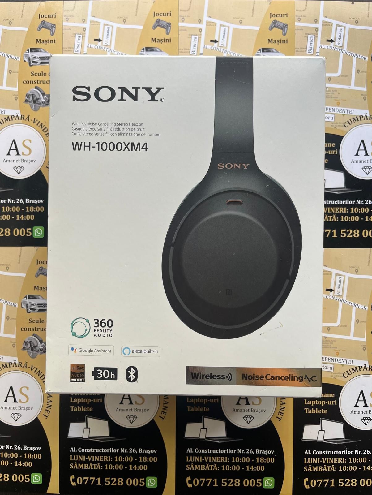 Casti Wireless Sony WH-1000XM4 NFC Over-Ear Noise Cancelling