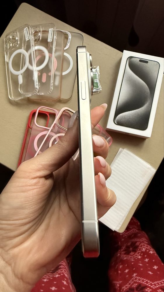 IPHONE 15 PRO MAX WHITE TITANIUM 256, impecabil baterie 100%