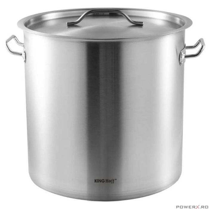 Oala cu capac din otel inoxidabil, capacitate 33 litri, 35 cm,