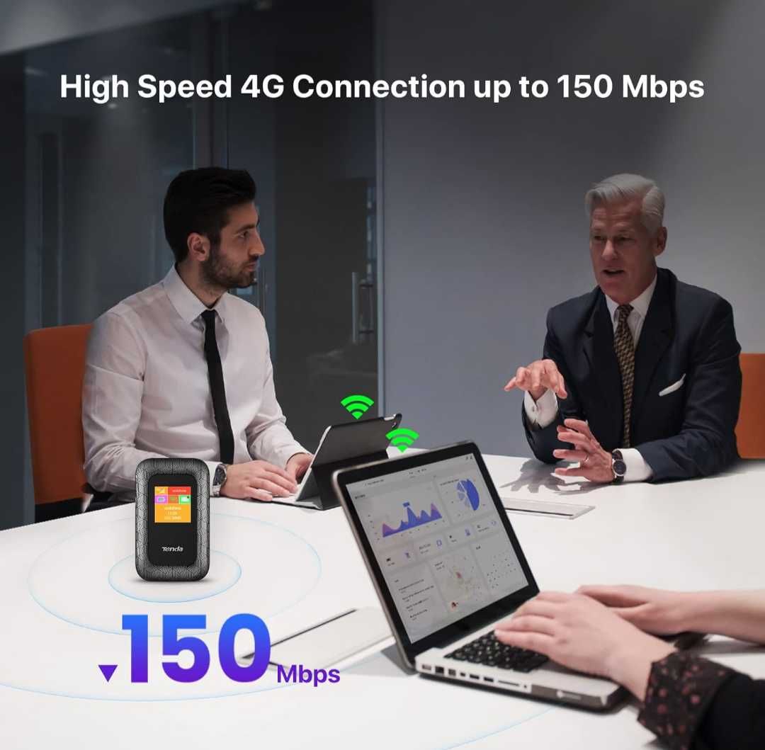 Tenda 4G185 преносим мобилен рутер 2100 mAh батерия 4G LTE Cat4 150Mbp