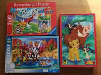 Puzzle Disney, Looney tunes, Lion king, Mickey mouse