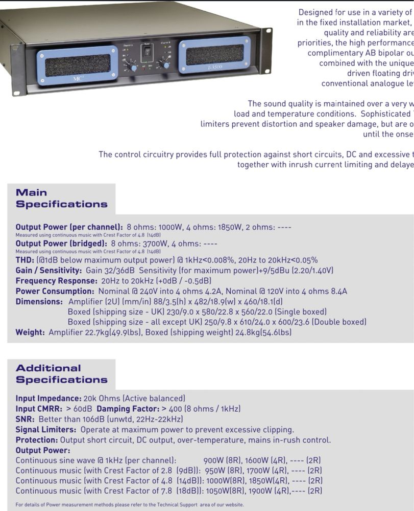 Amplificator putere MC2 T3500