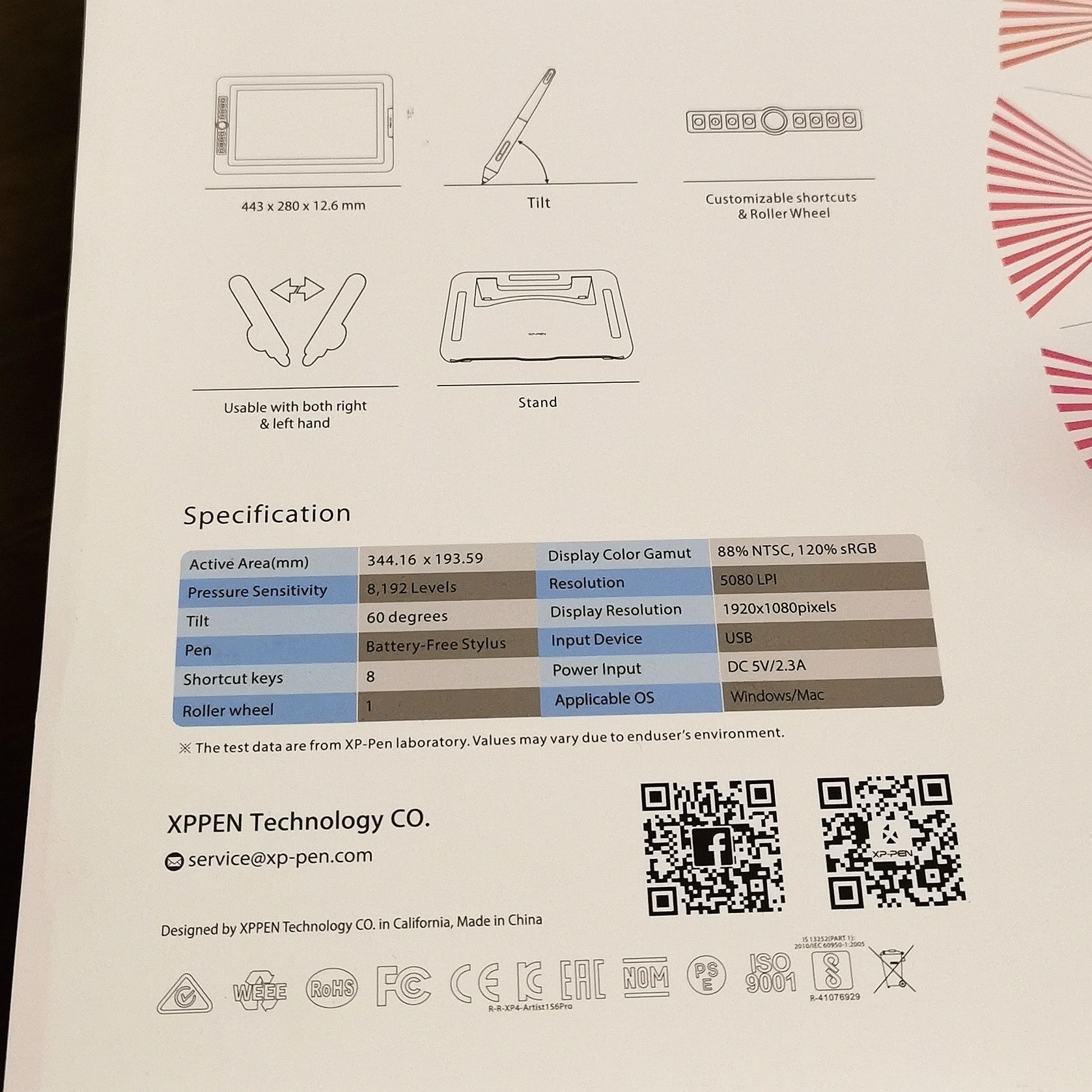 REDUSA la 1500: Tableta grafica profesionala XP-PEN Artist 15.6" Pro