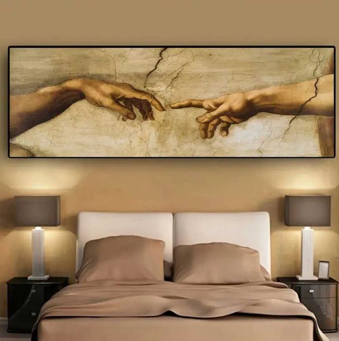 Tablou canvas poster Facerea lui Adam – 150x50 cm, orizontal/landscape
