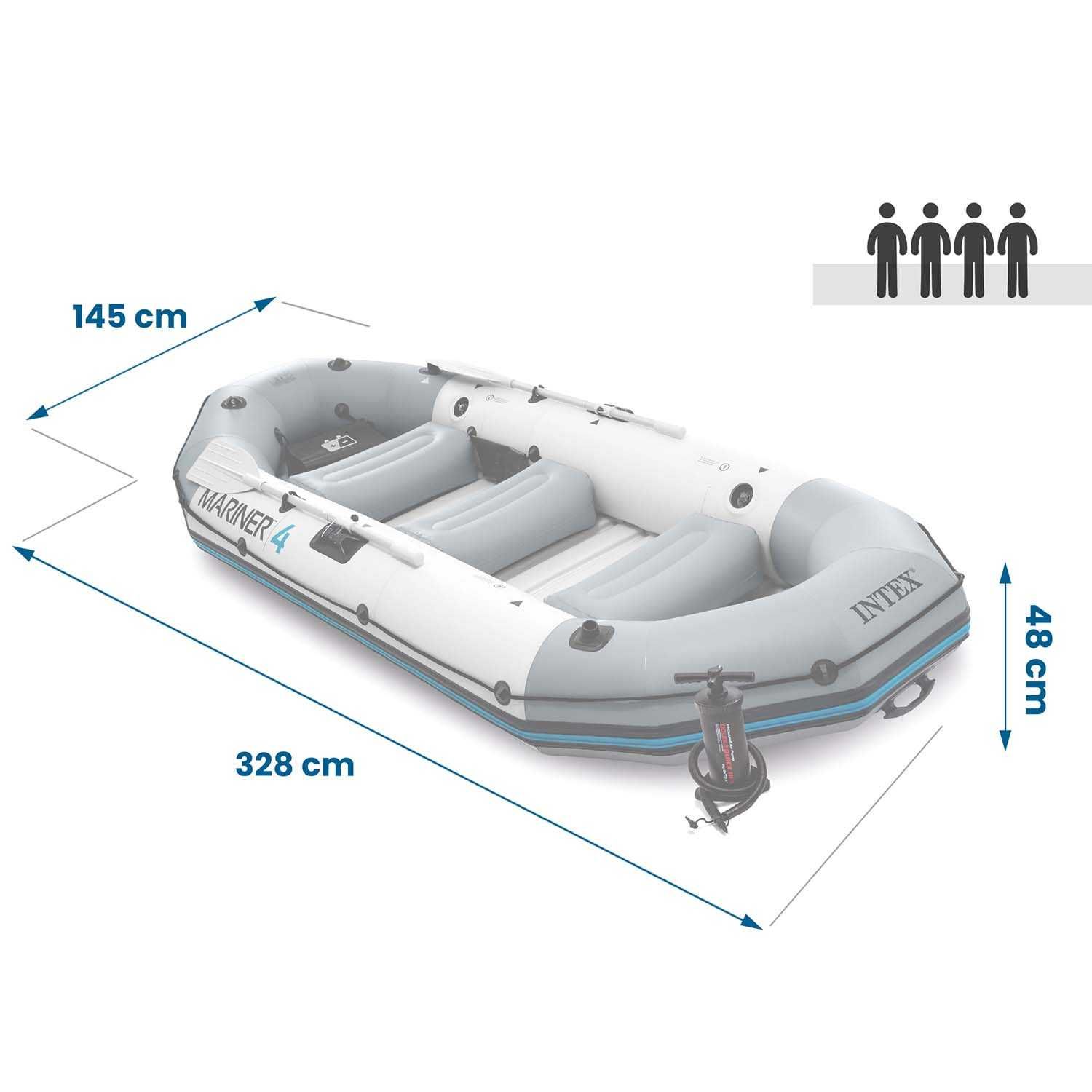 Нова ! Надуваема лодка Intex Mariner 4 комплект с помпа и гребла