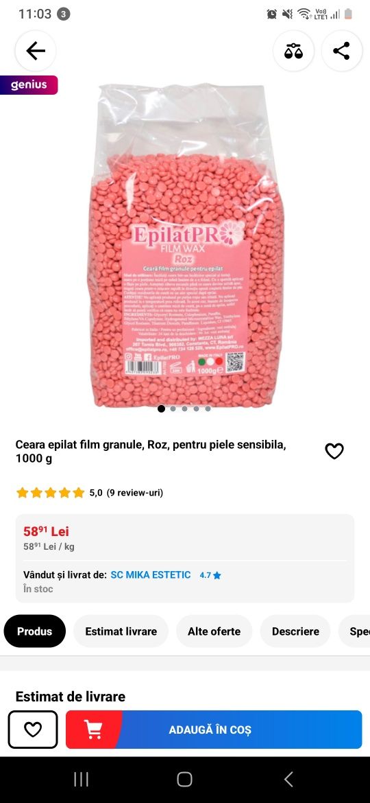 Kit epilare +ceară granule 1kg