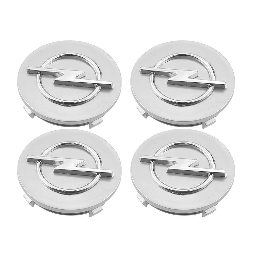 Set 4 Embleme Capace Jante Roti Opel 59mm / 64mm Negru/Gri/Crom