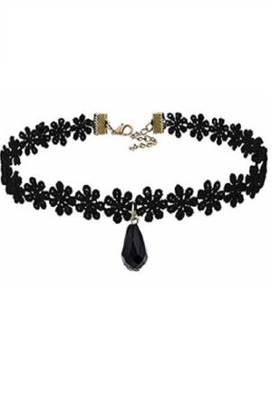 Choker Mystyle Fashion Black Gothic Flower - Colier elegant pentru gat