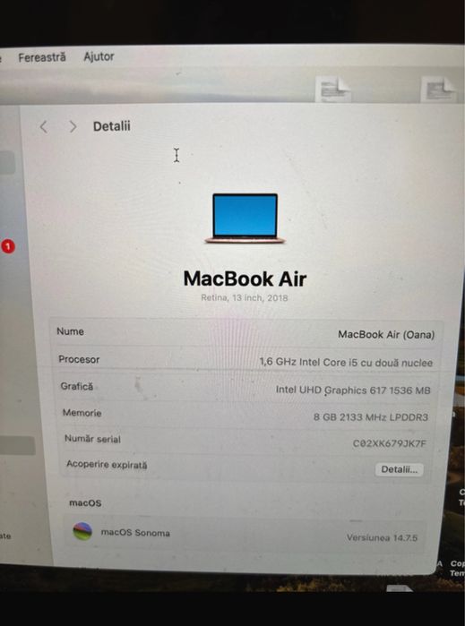 Laptop MacBook Air 13 inch 2018
