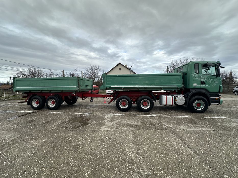 Scania R420 6x4 cu remorca tadem