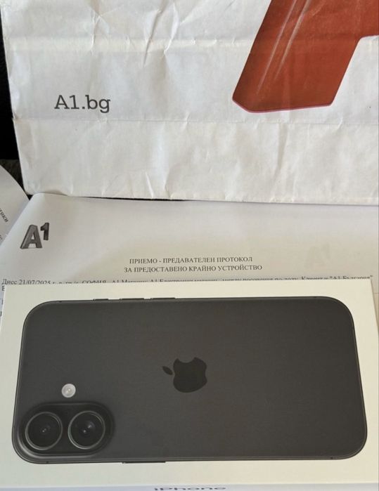 ЗАПЕЧАТАН 128GB iPhone 16 Гаранция от A1 до 2027 Black / Черен