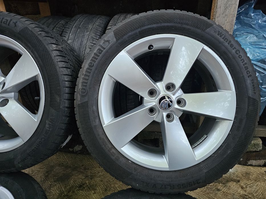 Jante aliaj 17" Skoda/Volkswagen/Seat cu anvelope iarna M+S  215/55/17
