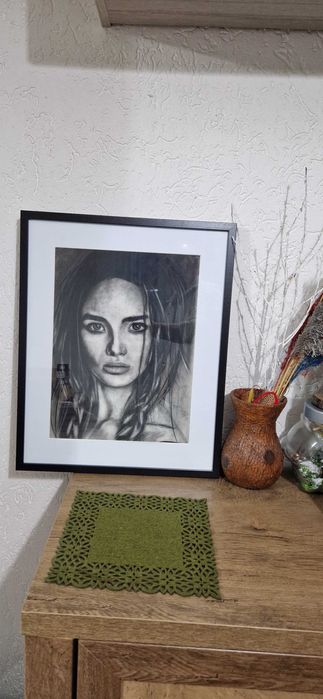 Tablouri handmade realizate in carbune.