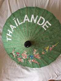 Ръчно изработен, ръчно рисуван тайландски чадър "Цветя и пеперуди"